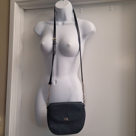 Michael kors midnight blue crossbody with gold chain - Picture 1 of 9